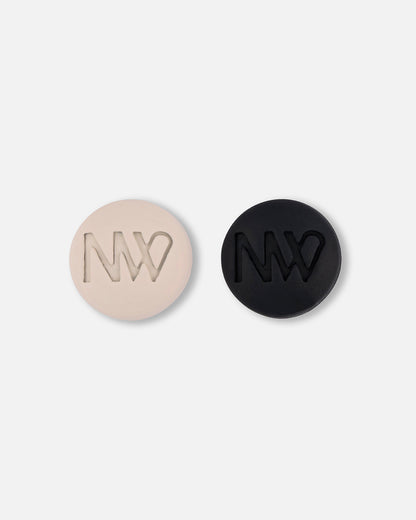 Naleya wear logo hijab magnets with strong hold, set of 4 with durable hard coating black and beige color